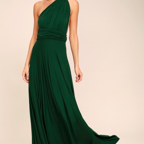 Lulu's Dresses | Convertible Emerald Green Maxi Dress | Poshmark